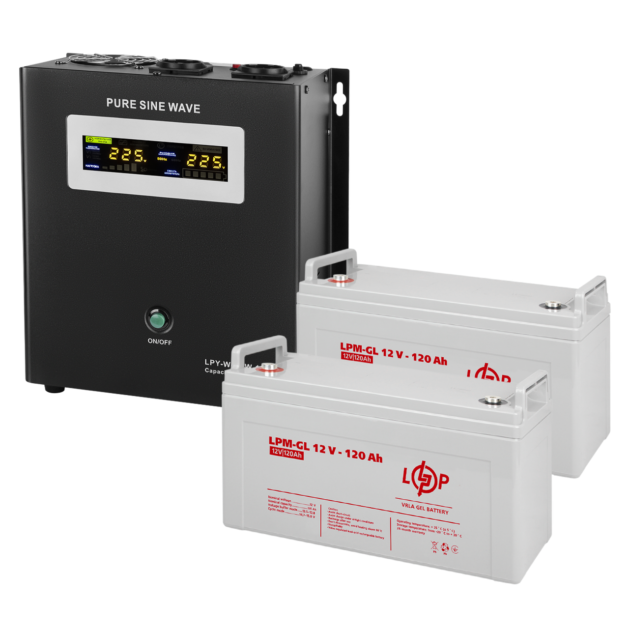 Комплект резервного питания LP (LogicPower) ИБП + гелевая батарея (UPS W1500 + АКБ GL 3300W)