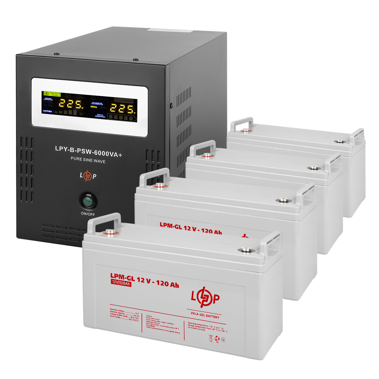 Комплект резервного питания LP (LogicPower) ИБП + гелевая батарея (UPS B6000 + АКБ GL 1440W)