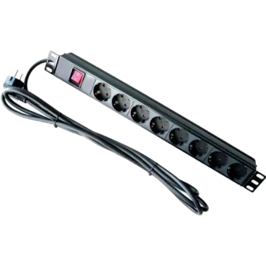 Hypernet SPP8 Фільтр 8 розеток + кабель 1,8м 19'' з вимикачем