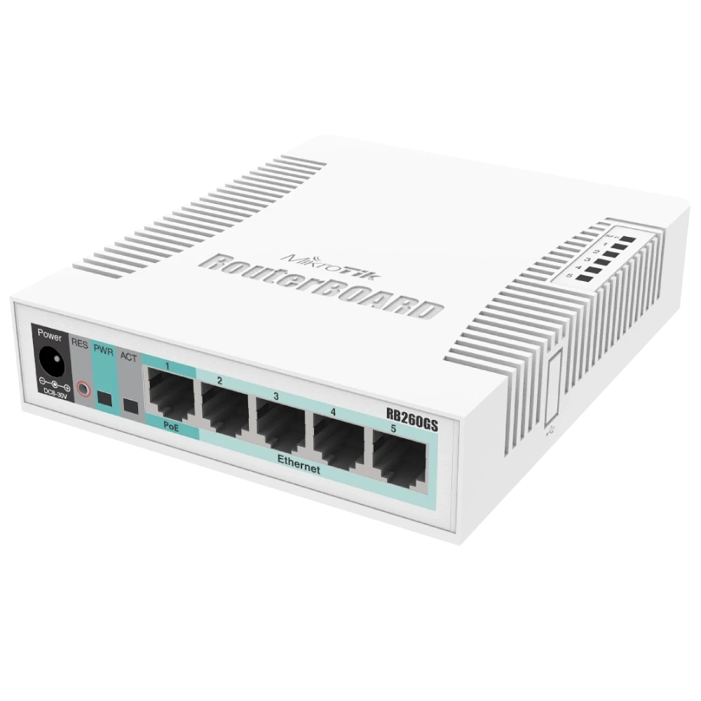 MikroTik RB260GS (CSS106-5G-1S) 5-портовий гігабітний керований комутатор