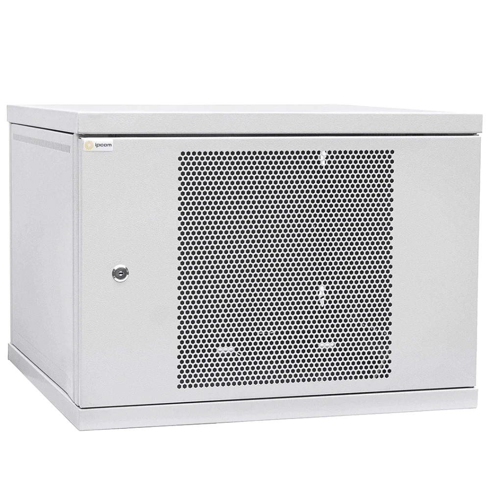 IPCOM 12U 600x600 Шафа телекомунікаційна двері перфорація (сіра)