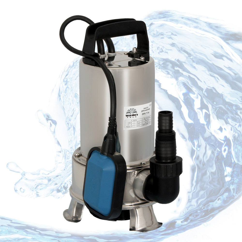 Насос занурювальний дренажний для брудної води Vitals aqua Vitals aqua DPS 713s (Безкоштовна доставка)