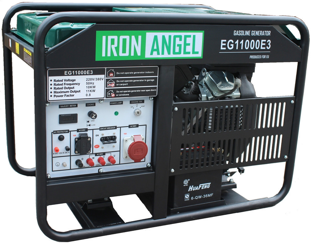 Генератор бензиновий IRON ANGEL EG 11000E3 (10 кВт, електростартер, 3 фази) Безкоштовна доставка