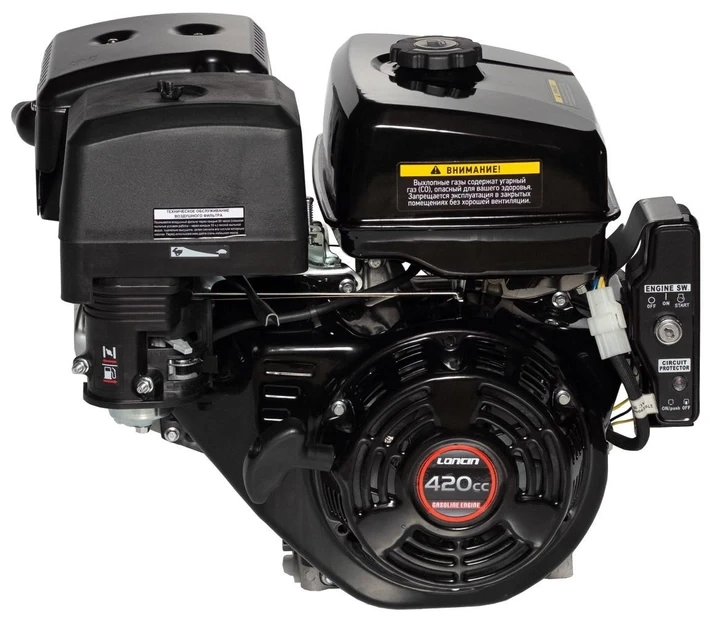 Двигун бензиновий Loncin G420FD (16 к.с., ел.стартер, шпонка 25 мм, Євро 5) (код 13004)